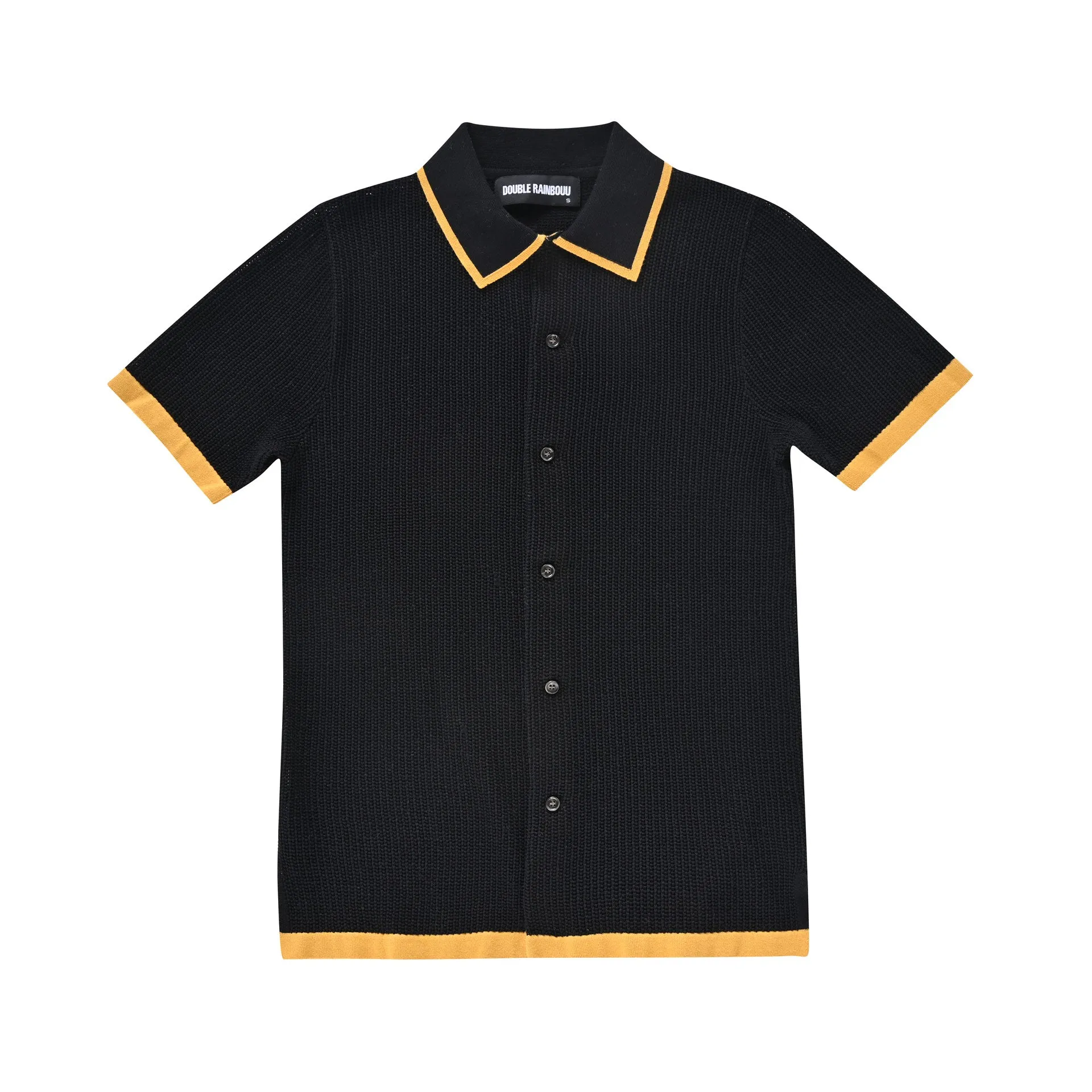 BLACK AND GOLD KNIT SHIRT