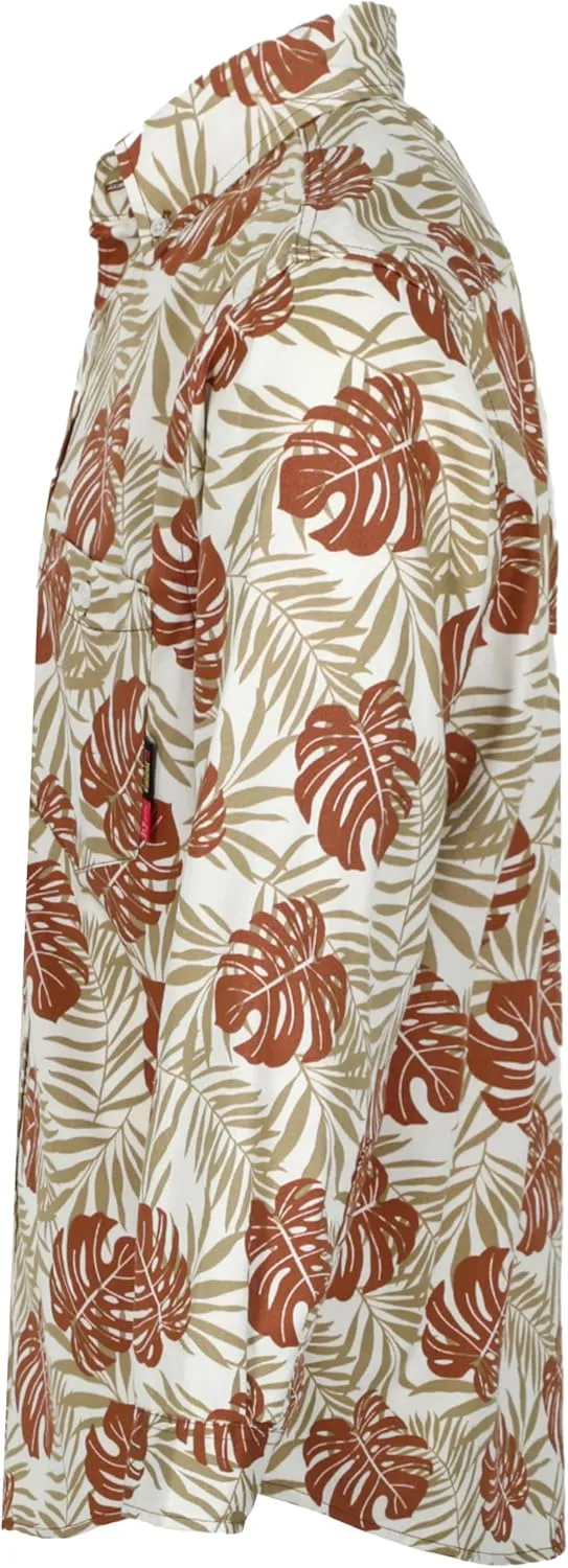 BOCOMAL FR Shirts Printed Paisley/Hawaii Lightweight Pearl Snaps Button Down Flame Resistant NFPA2112 CAT2 Work Shirt