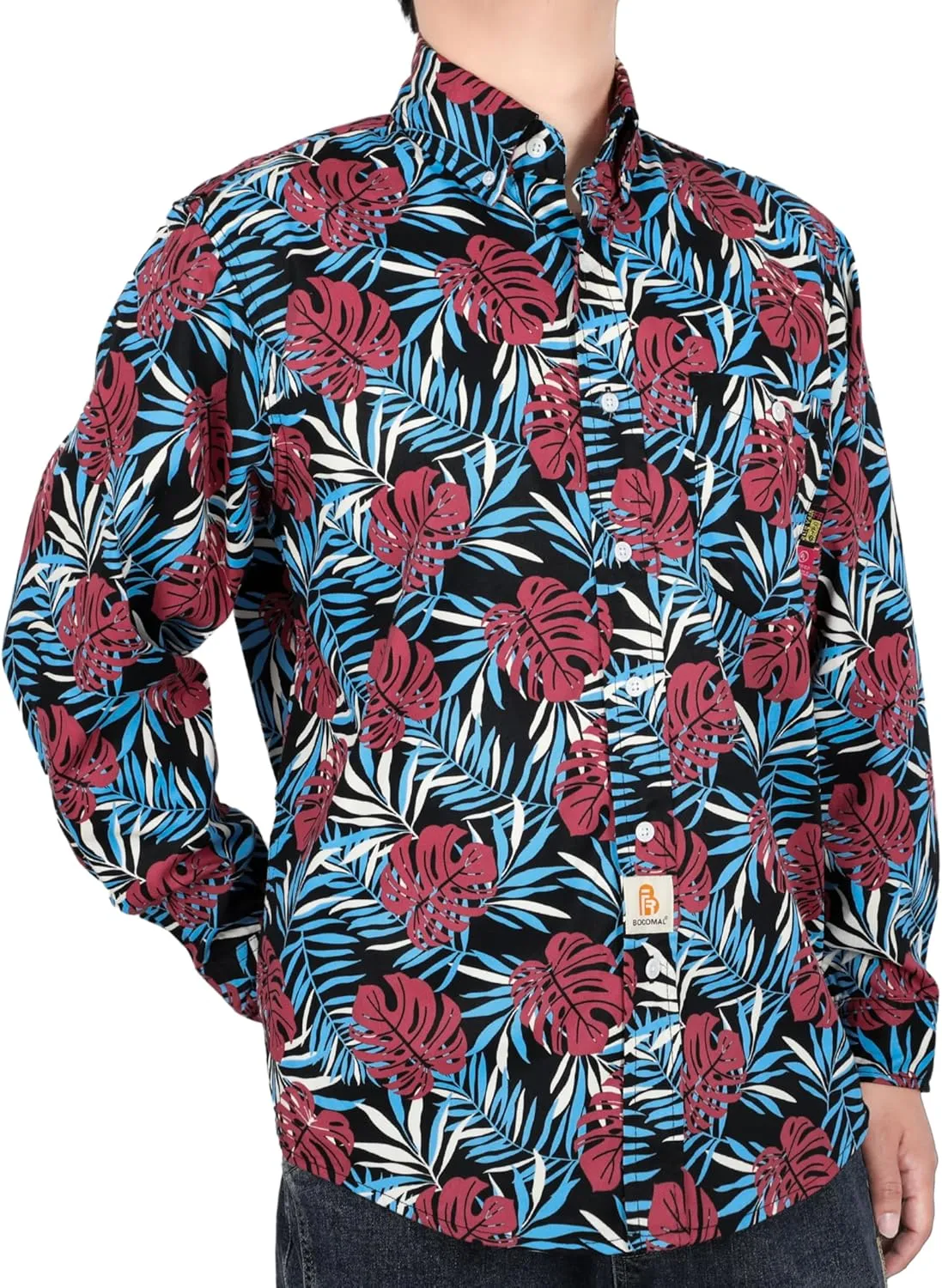 BOCOMAL FR Shirts Printed Paisley/Hawaii Lightweight Pearl Snaps Button Down Flame Resistant NFPA2112 CAT2 Work Shirt