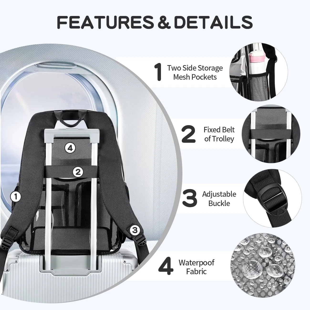 Cusangel Clear X-Large Backpack Heavy Duty Clear BookBag,17.5inch TPU Large Capacity See Through Backpack for Sport Events,Travel,Plastic backpacks for 15age 