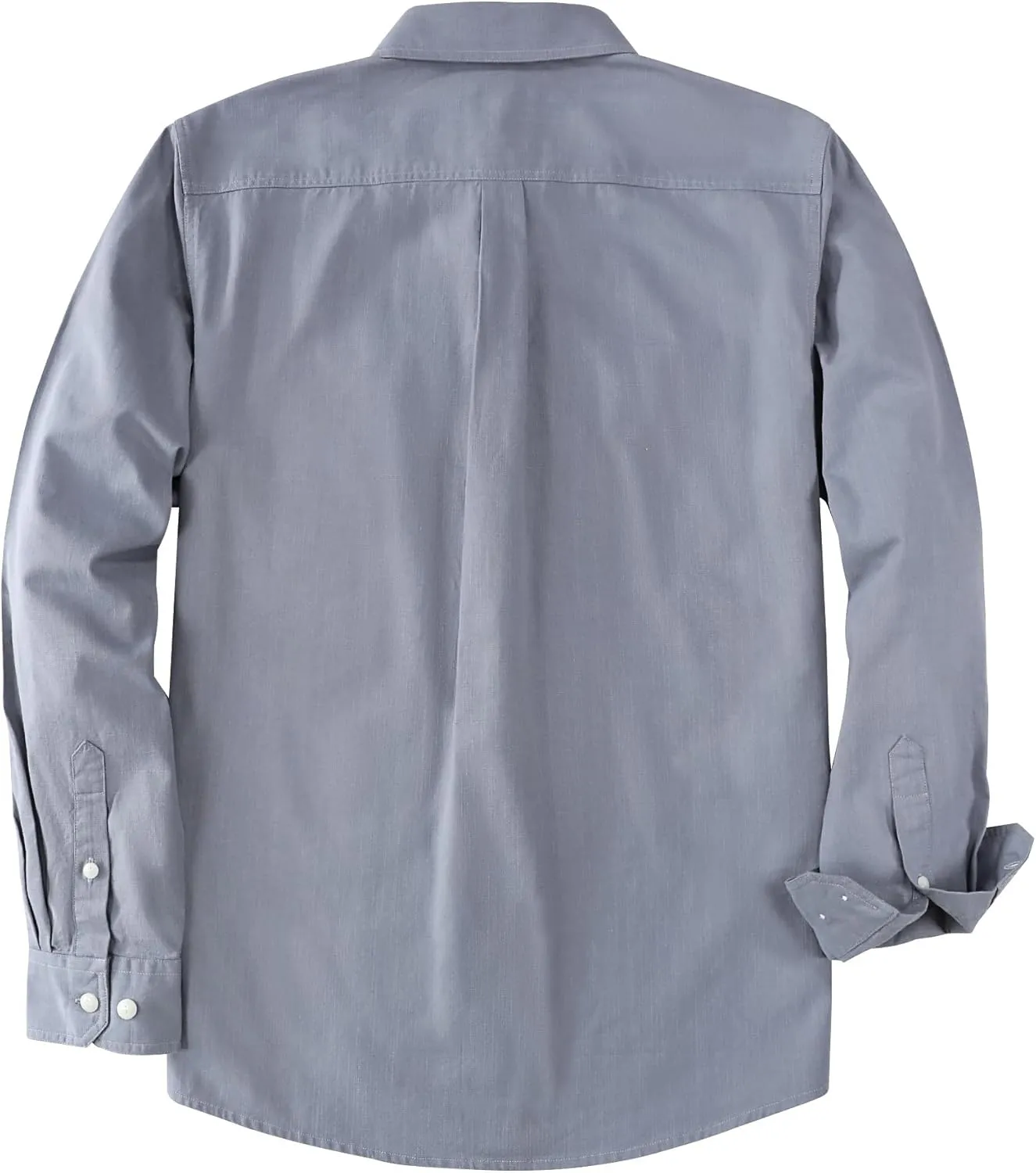 Dubinik? Chambray Shirt Men Long Sleeve Cotton Work Shirts with 2 Pockets Casual Button Down