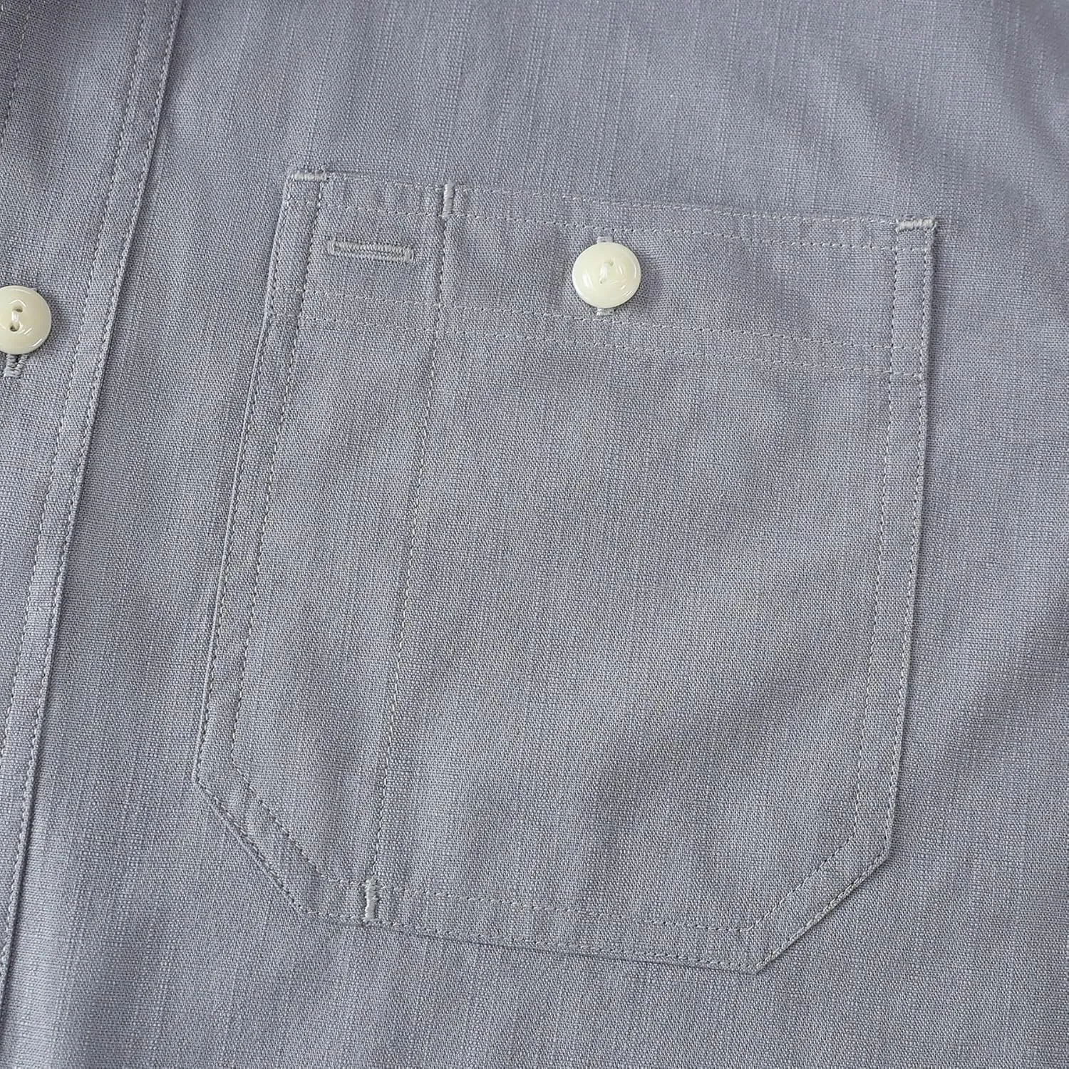 Dubinik? Chambray Shirt Men Long Sleeve Cotton Work Shirts with 2 Pockets Casual Button Down