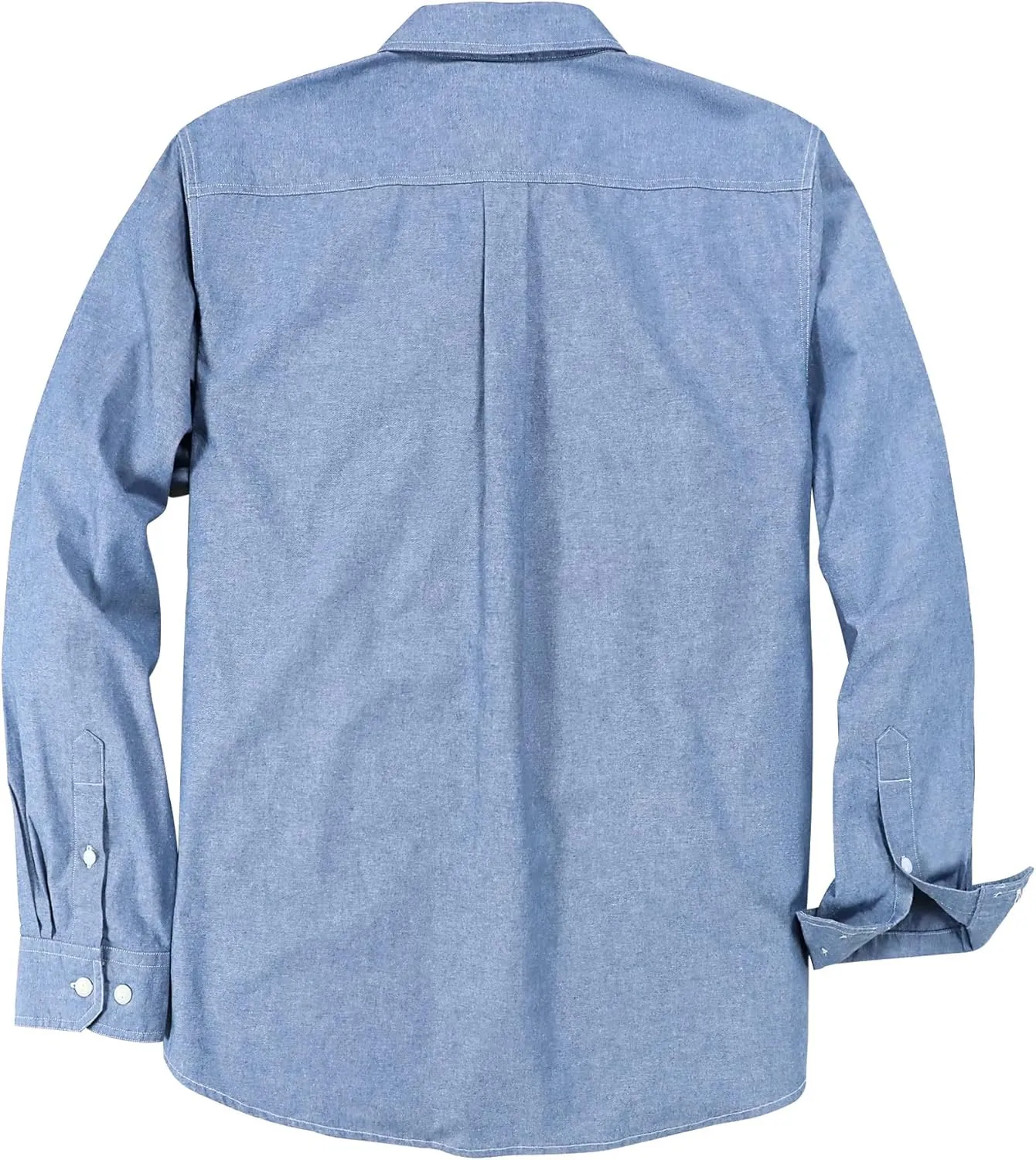 Dubinik? Chambray Shirt Men Long Sleeve Cotton Work Shirts with 2 Pockets Casual Button Down