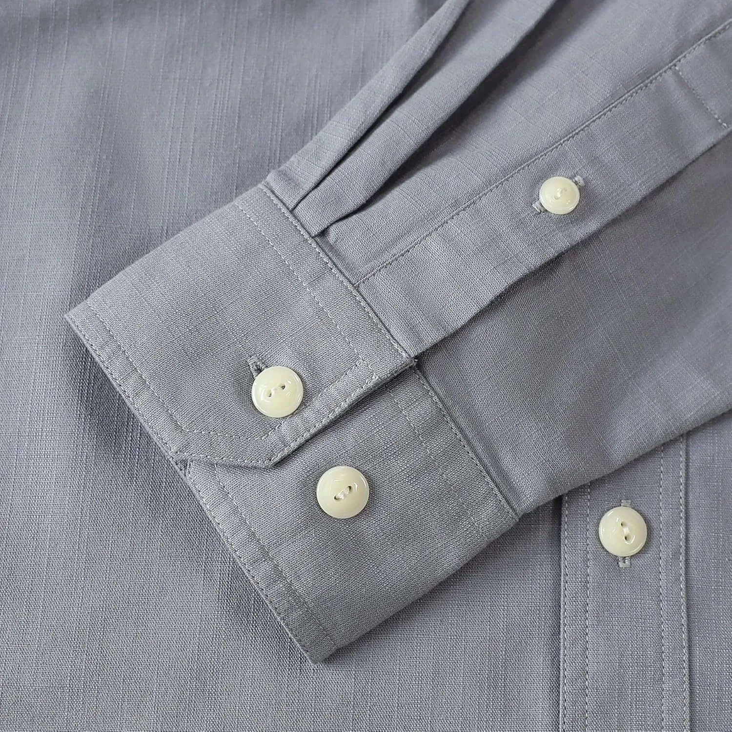 Dubinik? Chambray Shirt Men Long Sleeve Cotton Work Shirts with 2 Pockets Casual Button Down