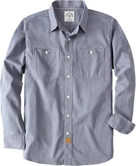 Dubinik? Chambray Shirt Men Long Sleeve Cotton Work Shirts with 2 Pockets Casual Button Down
