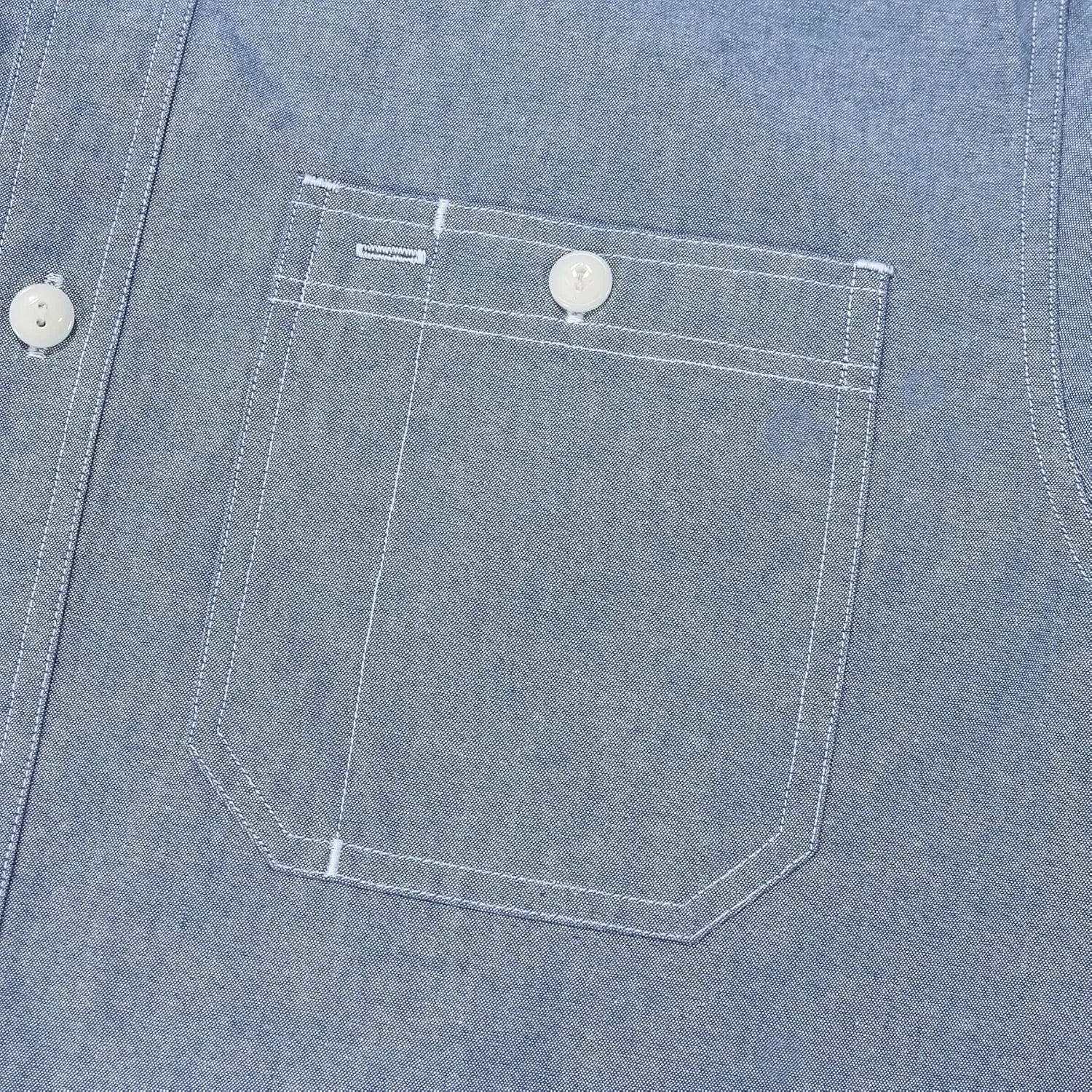 Dubinik? Chambray Shirt Men Long Sleeve Cotton Work Shirts with 2 Pockets Casual Button Down