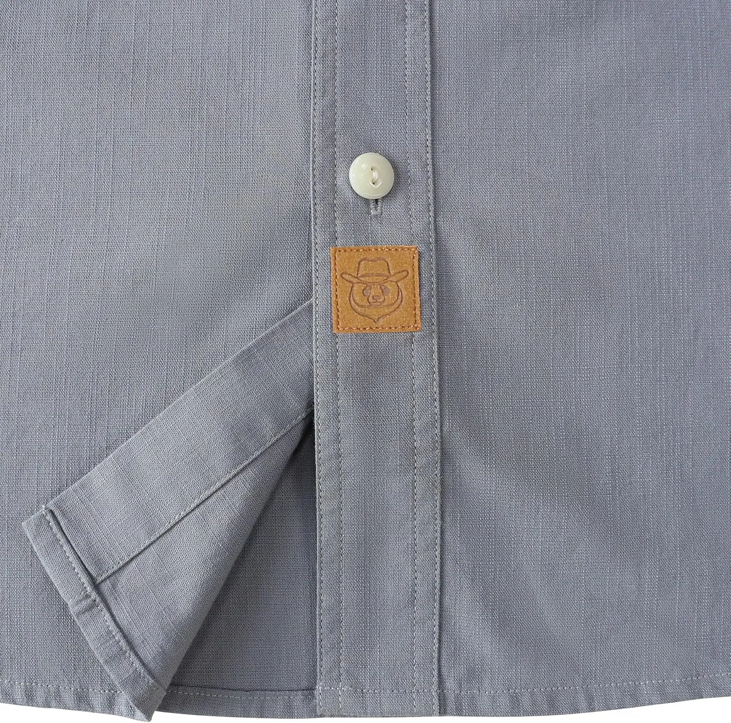 Dubinik? Chambray Shirt Men Long Sleeve Cotton Work Shirts with 2 Pockets Casual Button Down