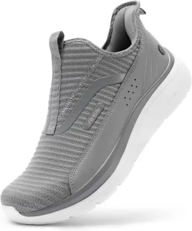 FitVille Men's Extra Wide Slip on Walking Shoes with Arch Support Men Slip on Sneakers for Foot Pain Relief-Stepease V2