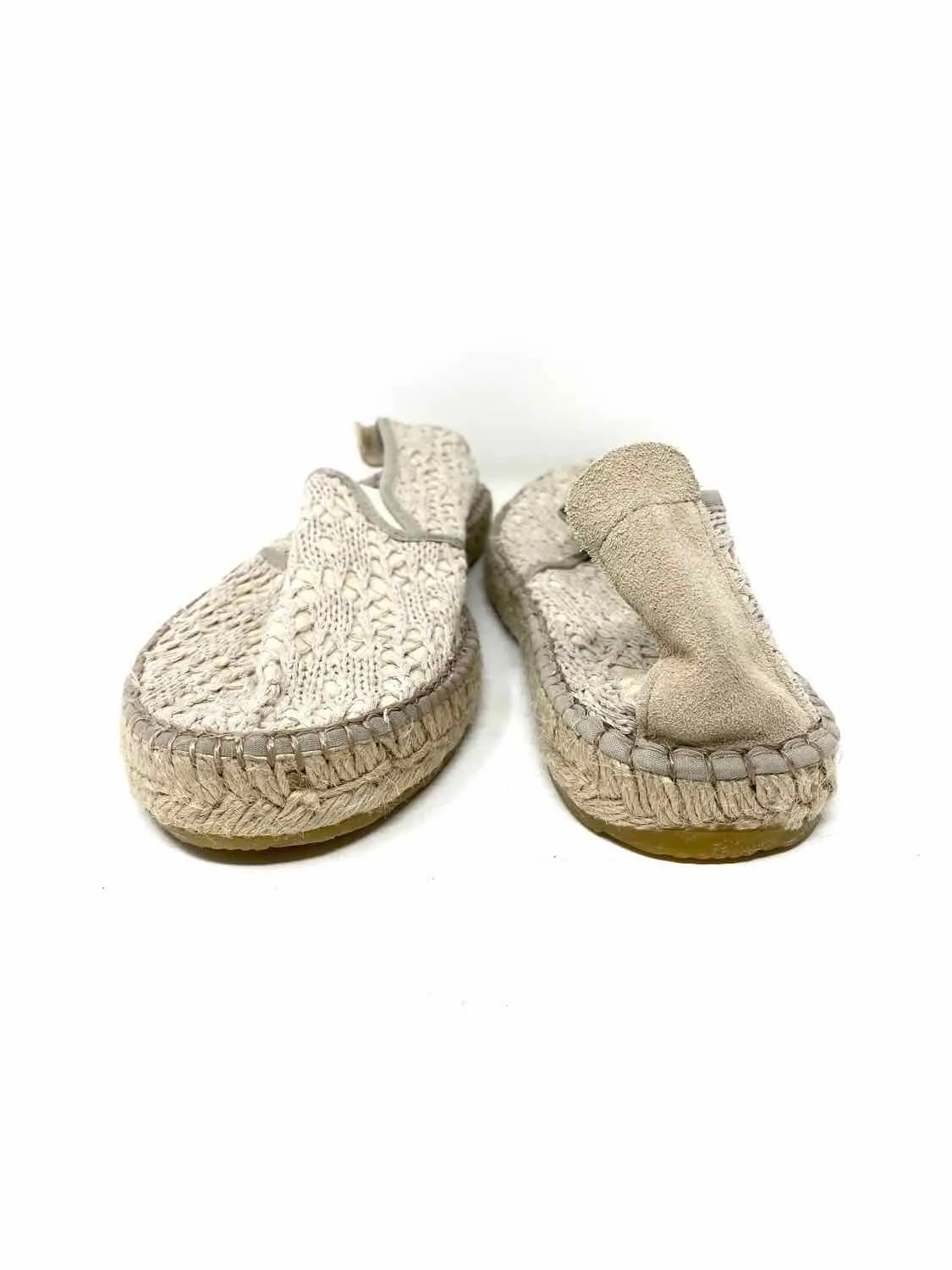 Free People Women's Cream/Light Pink Slip on Lace Size 41/10 Flats