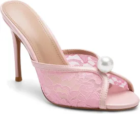 Mesh Mule Heels for Women with 4 Inch Stiletto Heel