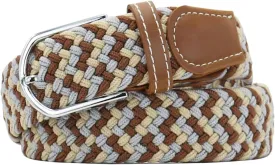 Multicolored Elastic Woven Golf Belts Casual Braided Stretch Belt for Men and Women