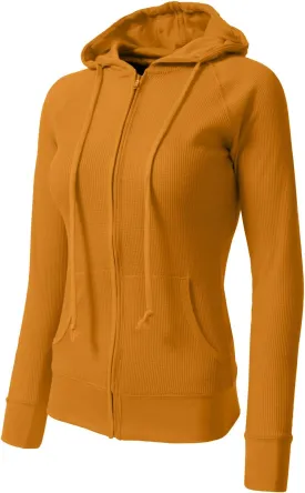 NE PEOPLE Women Basic Casual Comfy Lightweight Thermal Waffle Hoodie
