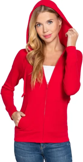 NE PEOPLE Women Basic Casual Comfy Lightweight Thermal Waffle Hoodie