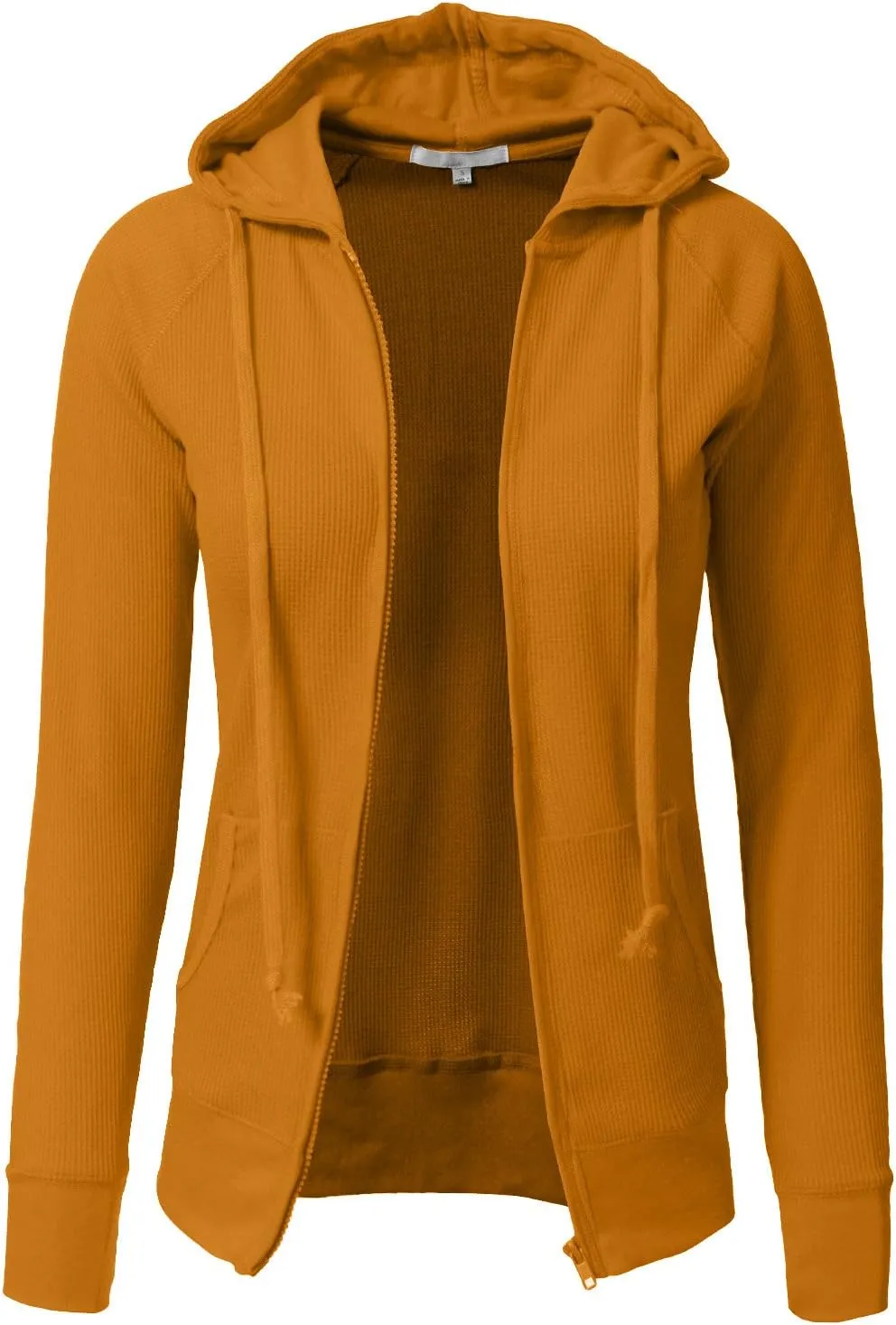 NE PEOPLE Women Basic Casual Comfy Lightweight Thermal Waffle Hoodie
