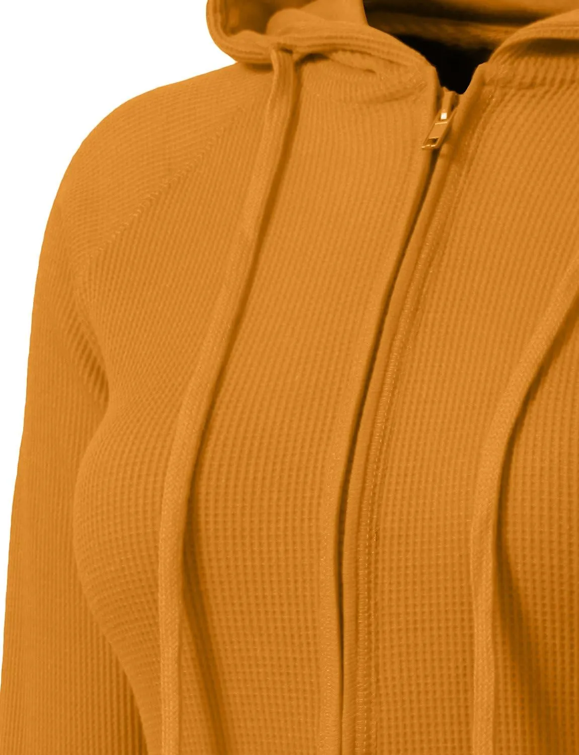 NE PEOPLE Women Basic Casual Comfy Lightweight Thermal Waffle Hoodie