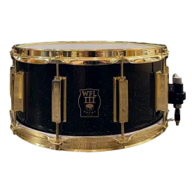 WFL3 Aluminum Snare Drum - Black Sparkle 6.5"x14" Brass Lugs Trick b2